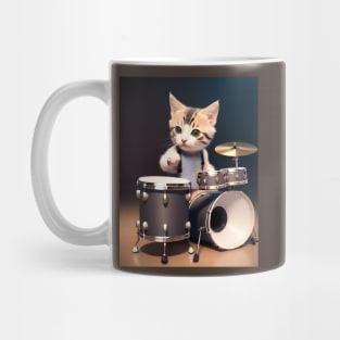 Drummer cat - Modern digital art Mug